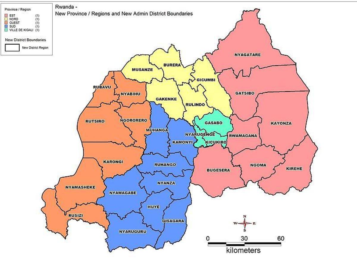 mapa Ruandi mapu provincija