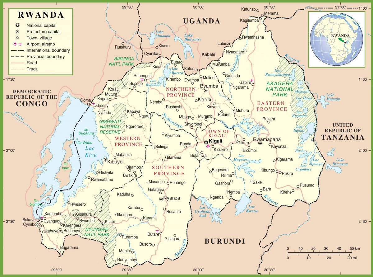 mapa Ruandi politički