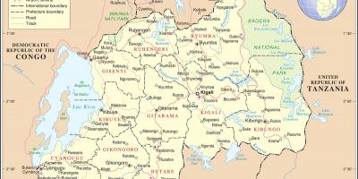 Mapa mapu Ruandi u okruženju